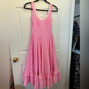 JessaKae Pink Gingham Midi Dress